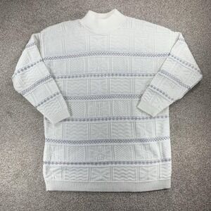 VTG Basic Edition Tunic Sweater M Nordic Snowflakes Knit Fair Aisle Cozy‎
